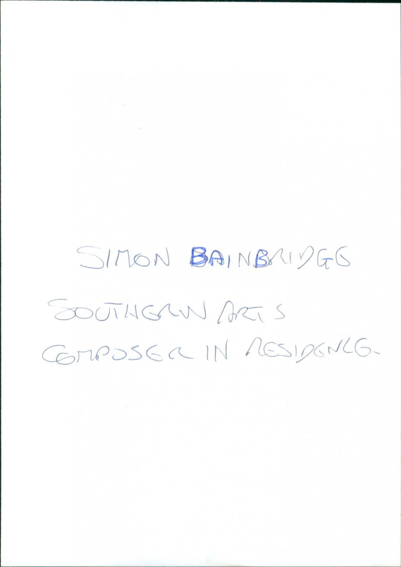 Simon Bainbridges - Vintage Photograph