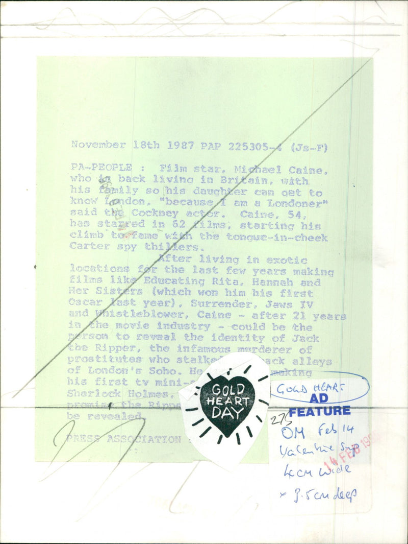 Michael Caine - Vintage Photograph