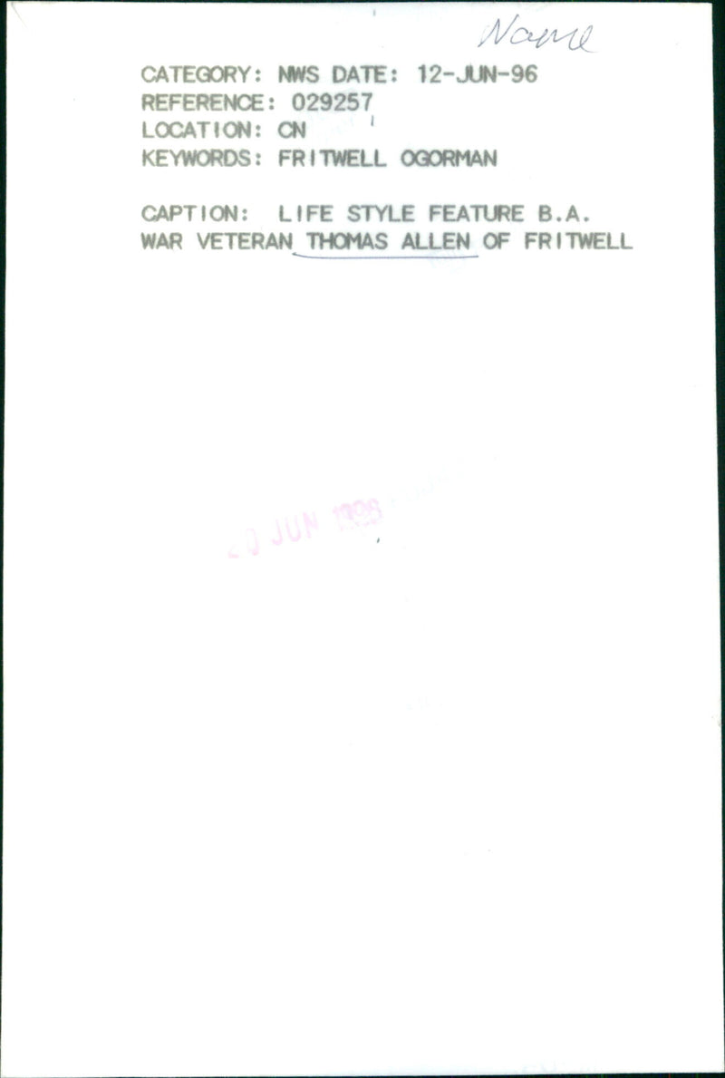 Thomas Allen - Vintage Photograph