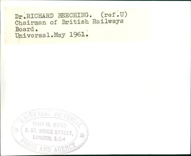 Dr. Richard Beeching - Vintage Photograph