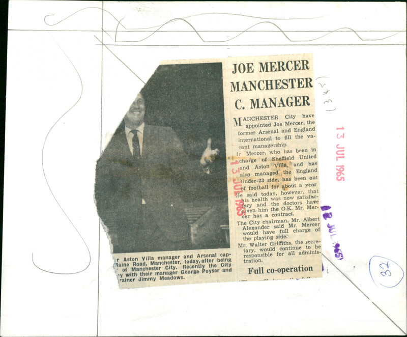 Joe Mercer - Vintage Photograph