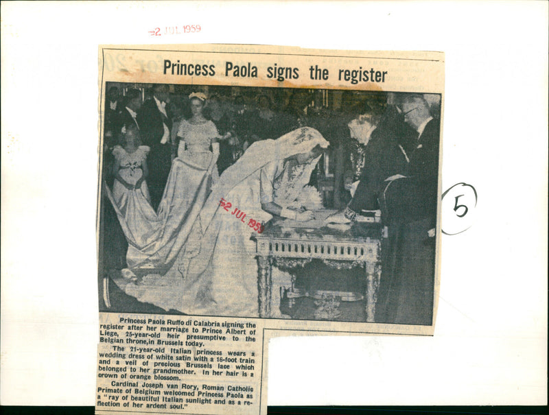 Princess Paola & Prince Albert of Liege - Vintage Photograph