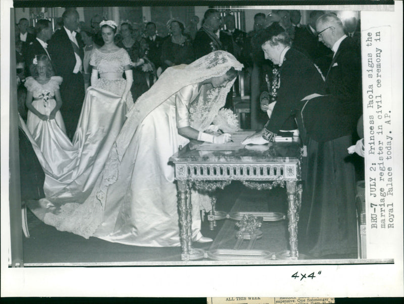 Princess Paola & Prince Albert of Liege - Vintage Photograph