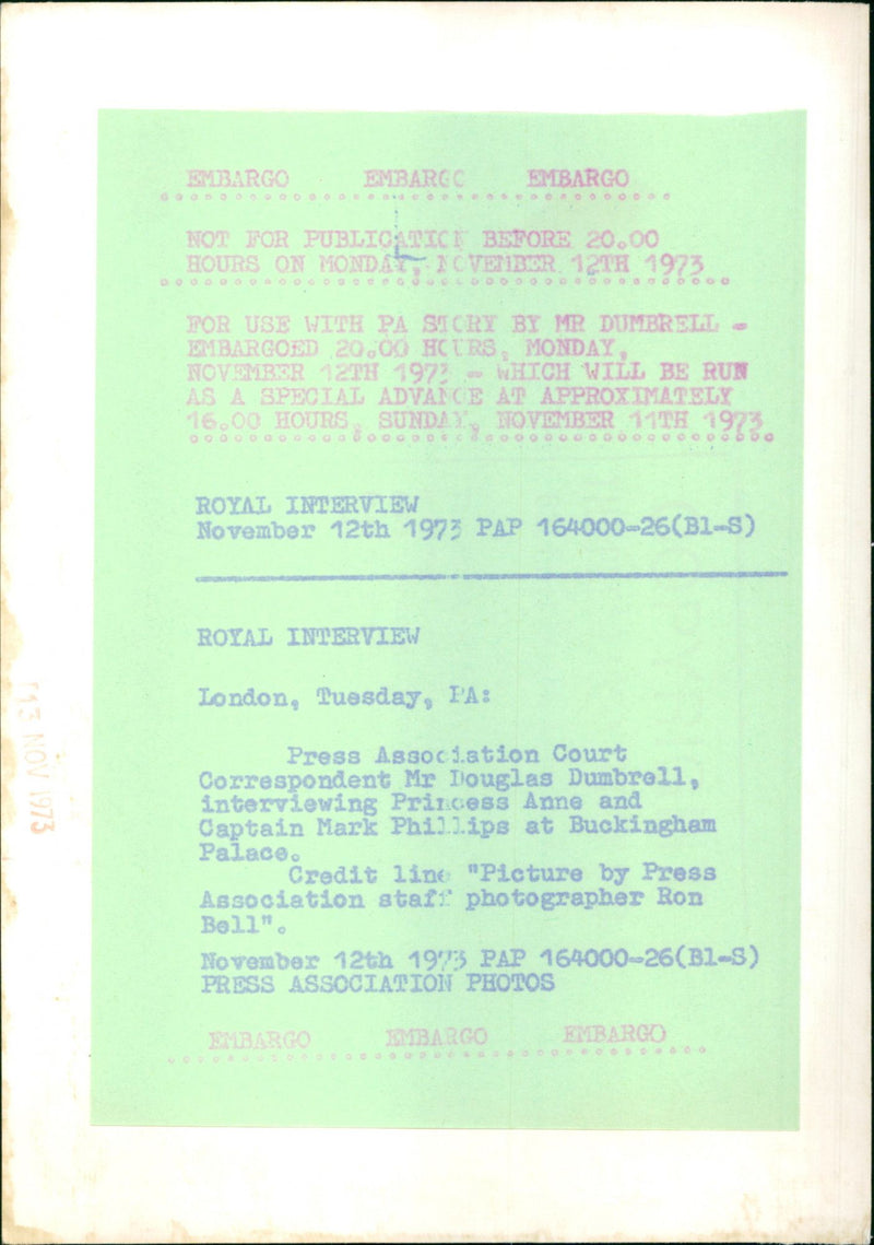 Princess Anne and Captain Mark Phillips - Vintage Photograph