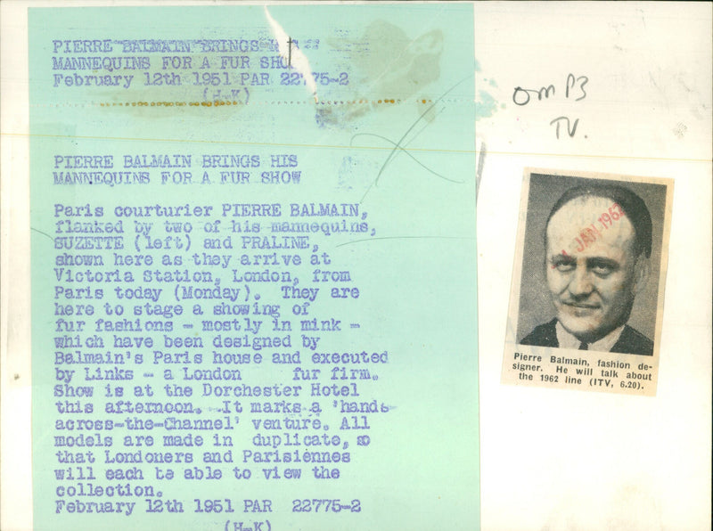 Pierre Balmain - Vintage Photograph