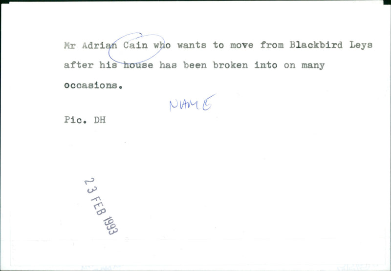 Adrian Cain - Vintage Photograph