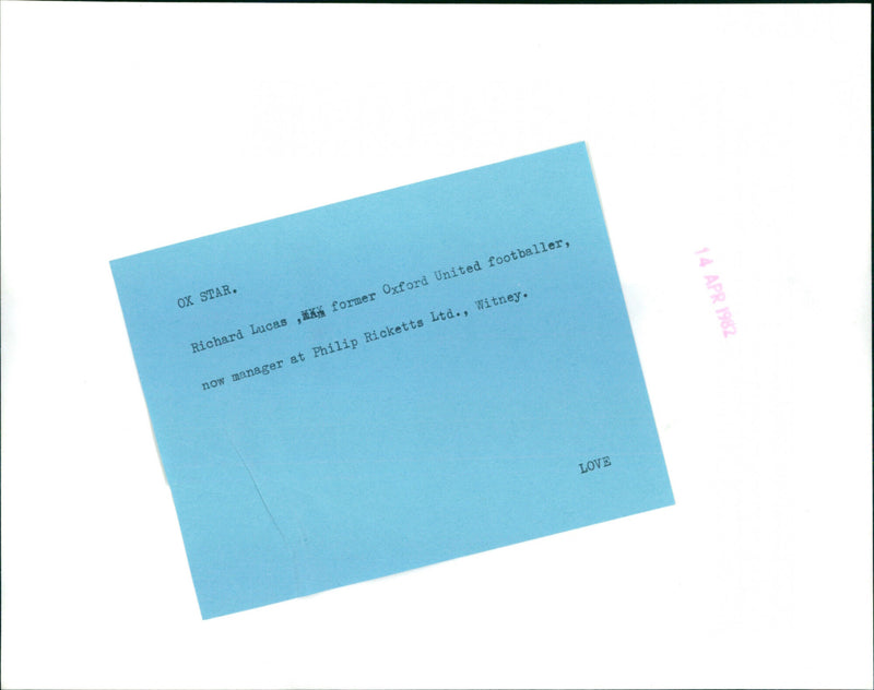 Richard Lucas - Vintage Photograph