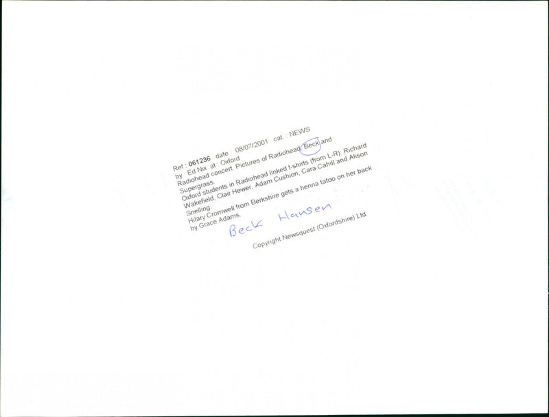 Beck Hansen - Vintage Photograph