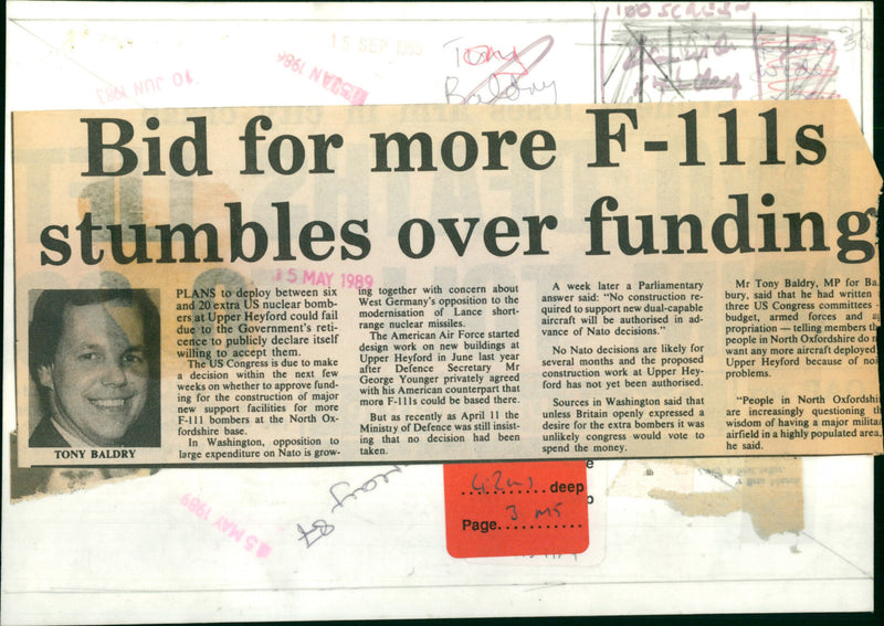 Tony Baldry MP - Vintage Photograph