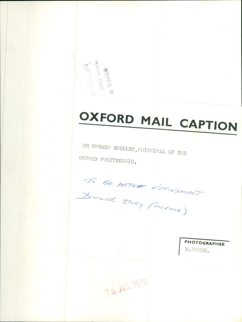 Howard Buckley - Vintage Photograph