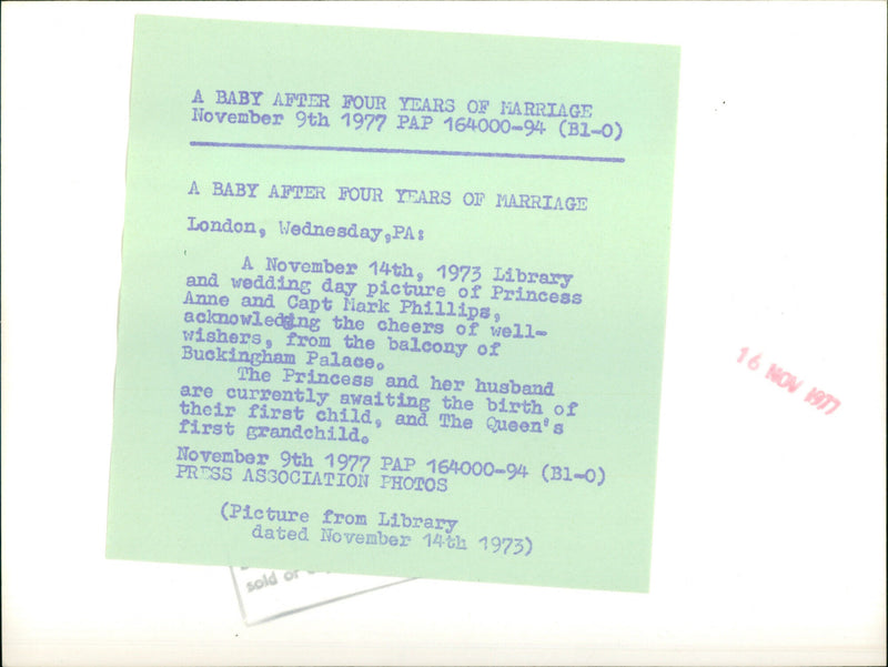 Princess Anne & Capt. Mark Phillips - Vintage Photograph