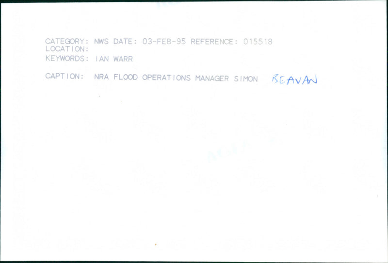 Simon Beavan - Vintage Photograph