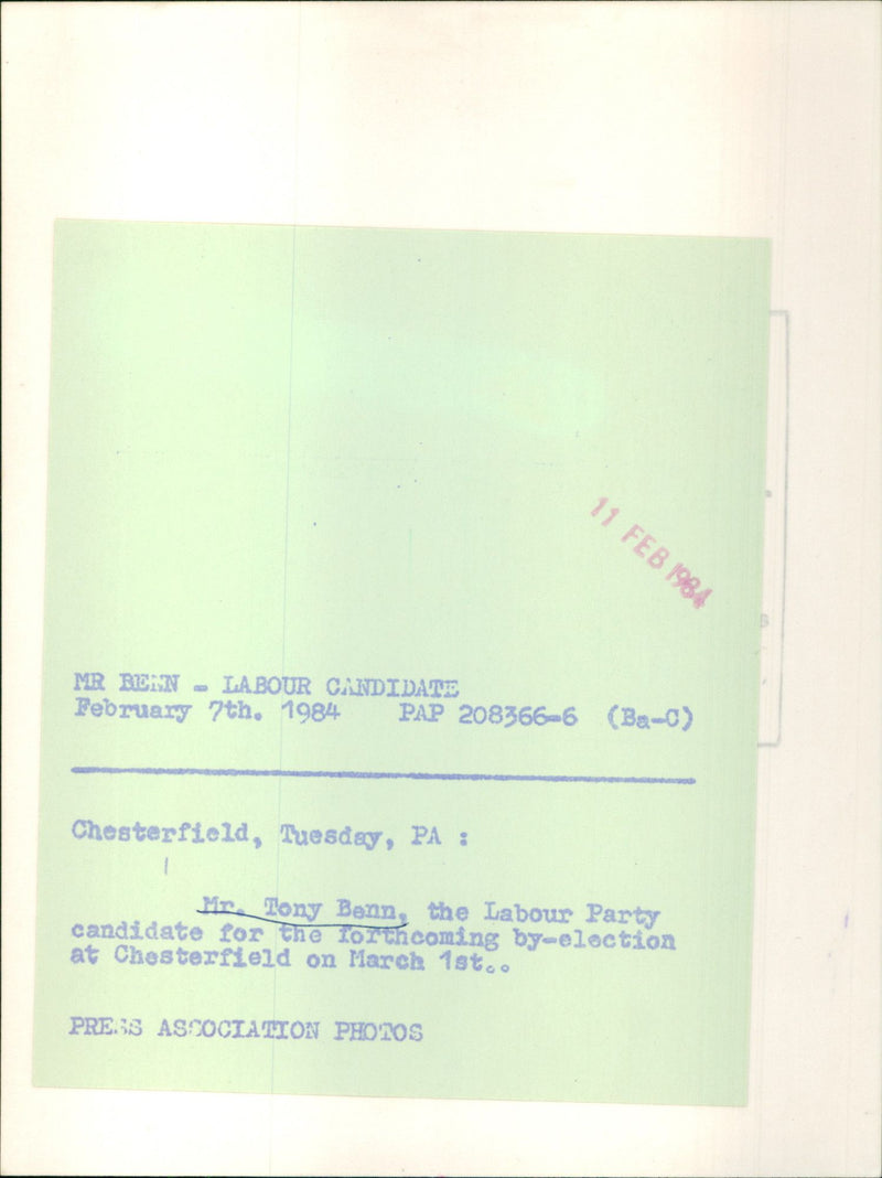 Tony Benn - Vintage Photograph