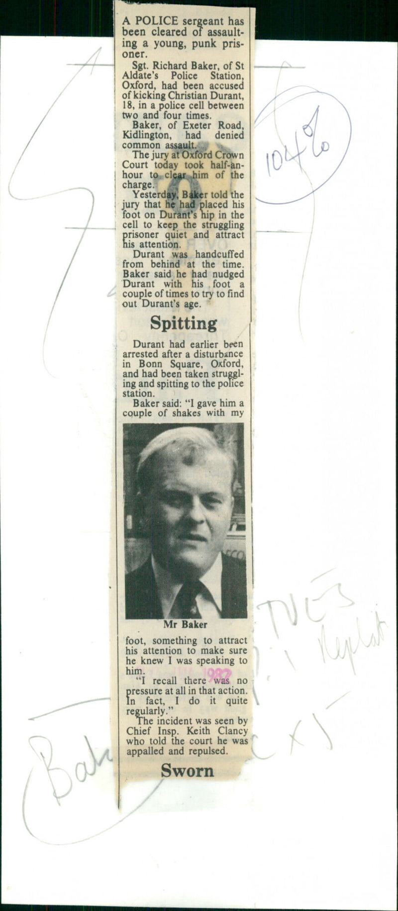 Sgt. Richard Baker - Vintage Photograph