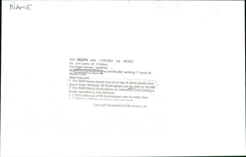 Benny Buckingham - Vintage Photograph