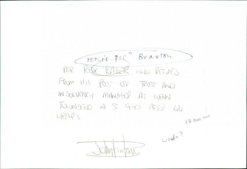 Rex Baker - Vintage Photograph