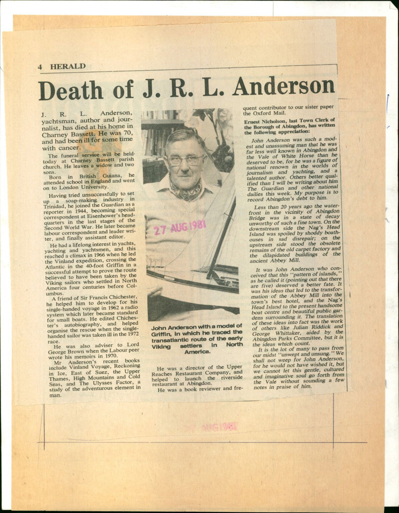 John Anderson - Vintage Photograph
