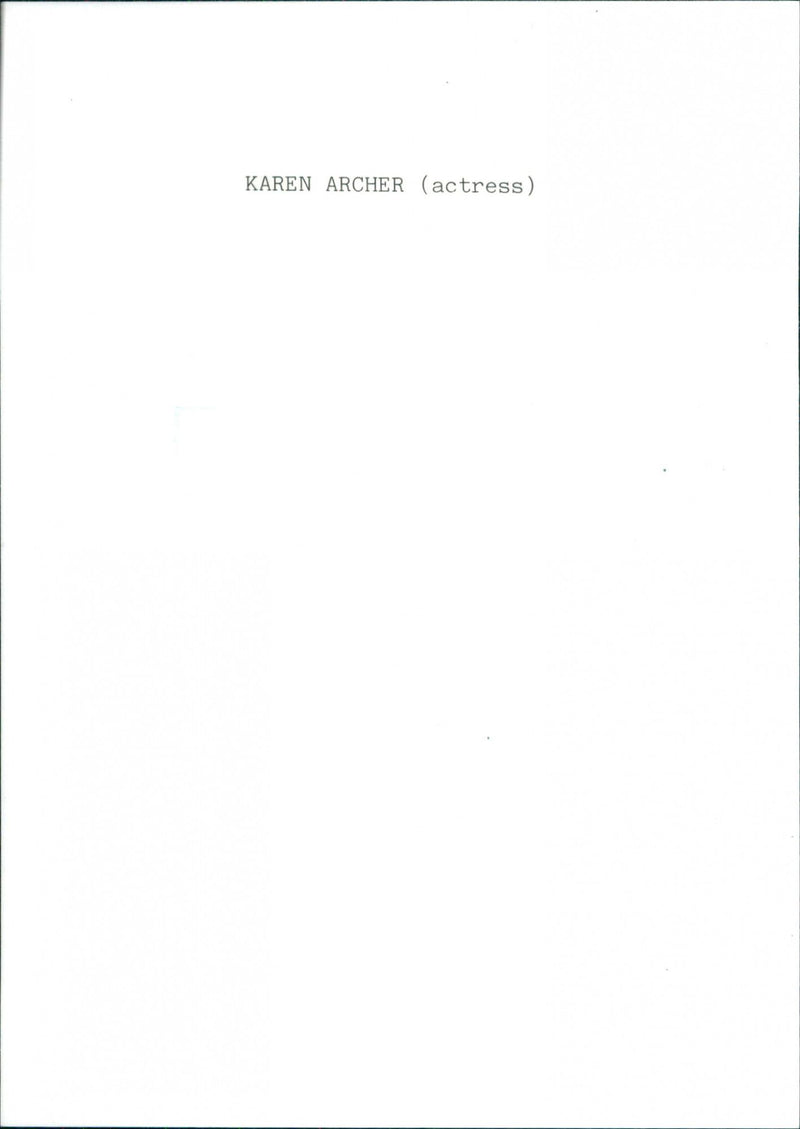 Karen Archer - Vintage Photograph