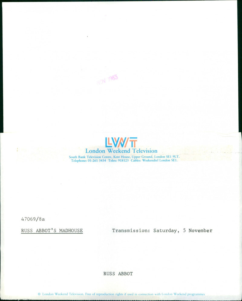 Russ Abbot - Vintage Photograph