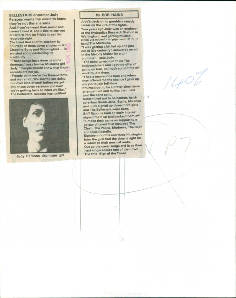 The Belle Stars - Vintage Photograph