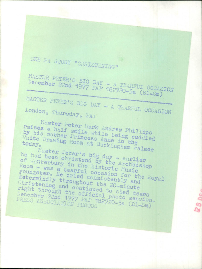 Princess Anne and her baby - Vintage Photograph