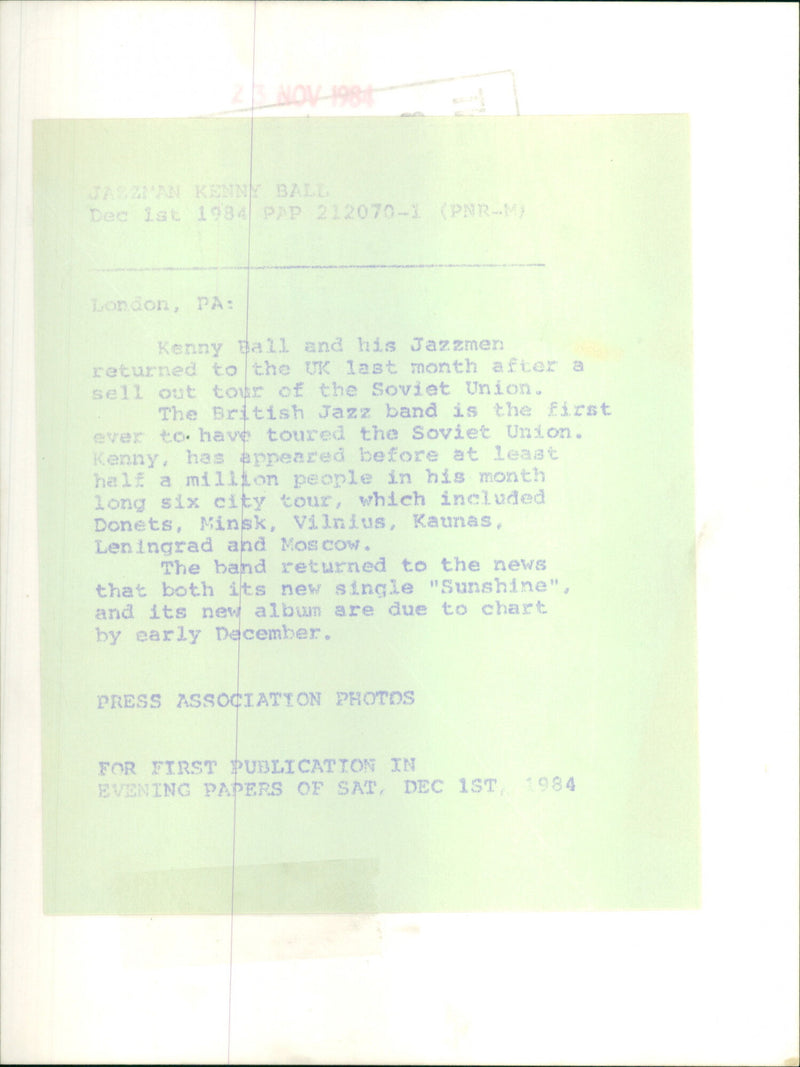 Kenny Ball - Vintage Photograph