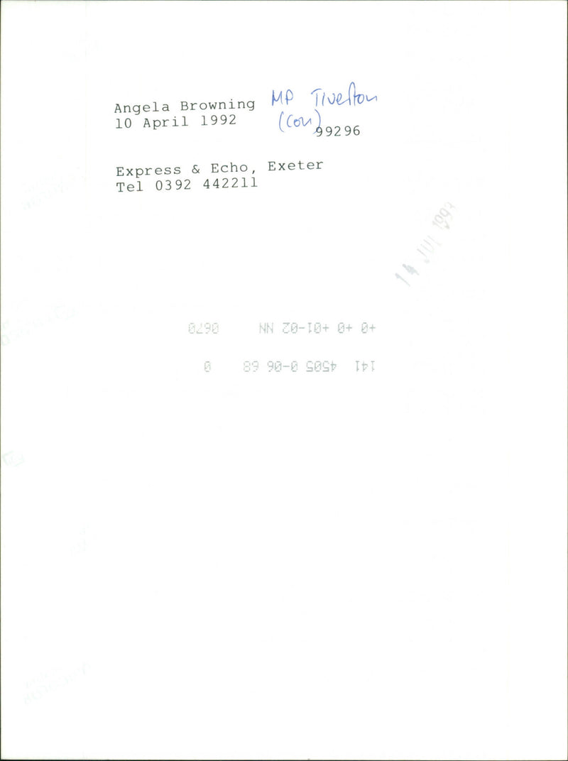 Angela Browning - Vintage Photograph