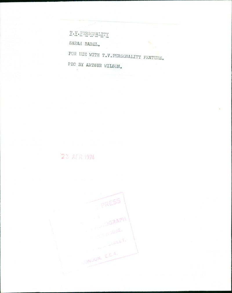 Sarah Badel - Vintage Photograph