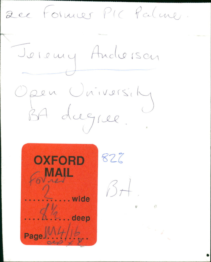 Jeremy Anderson - Vintage Photograph