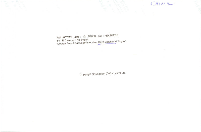 Dave Belcher - Vintage Photograph