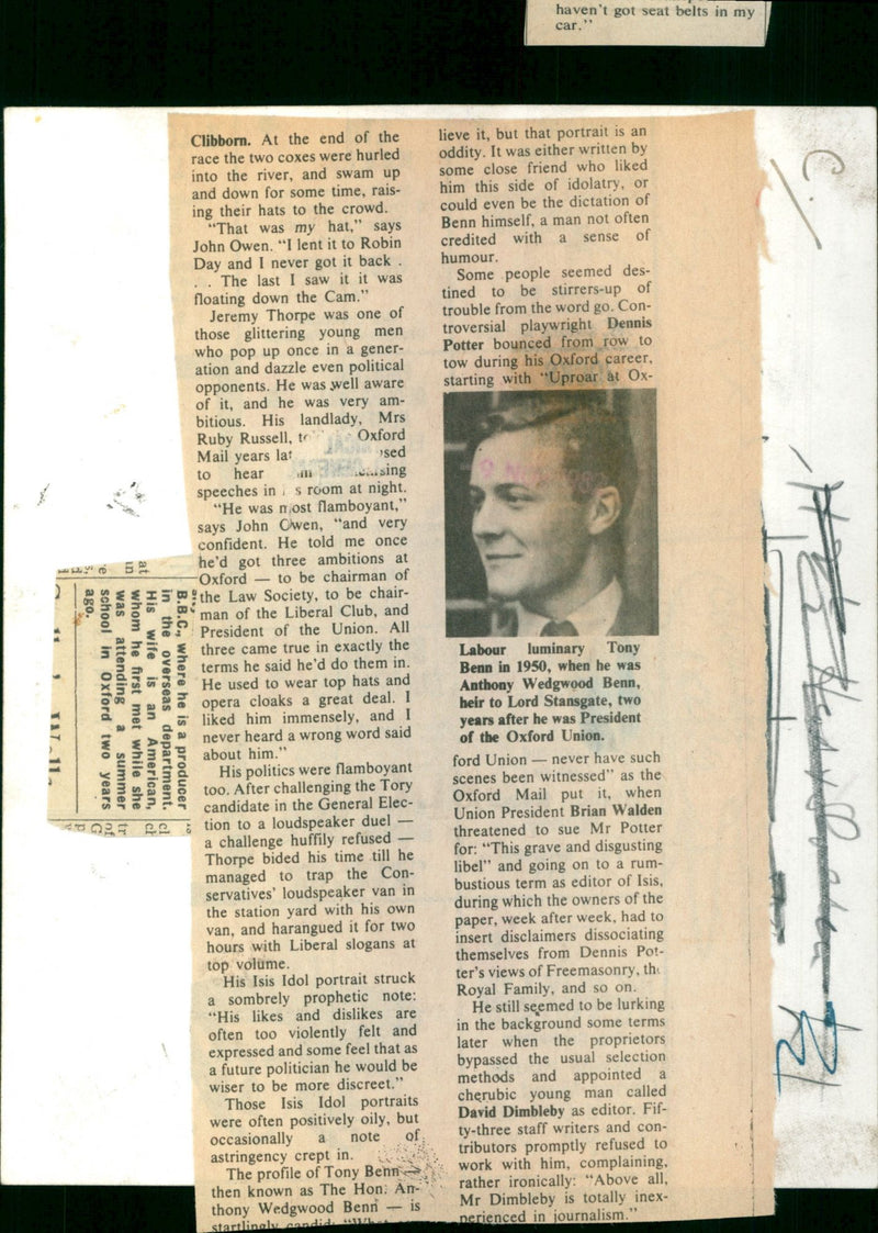 Tony Benn - Vintage Photograph