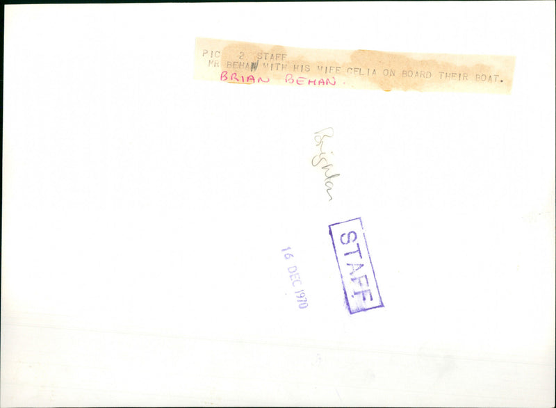 Mr. Brian Behan - Vintage Photograph