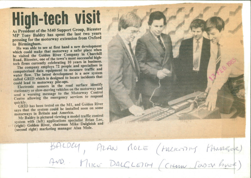 Tony Baldry MP, Brian Lee, Mike Dalgleish and Alan Mole - Vintage Photograph
