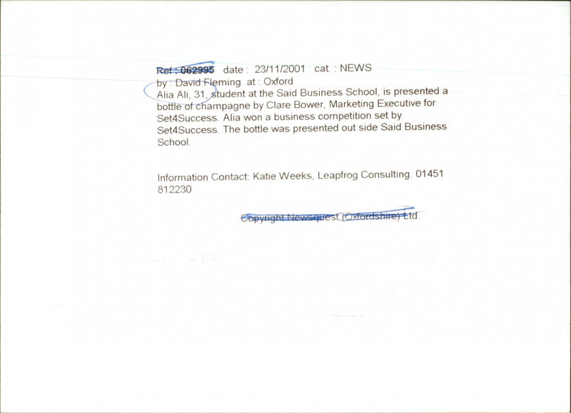 Alia Ali - Vintage Photograph