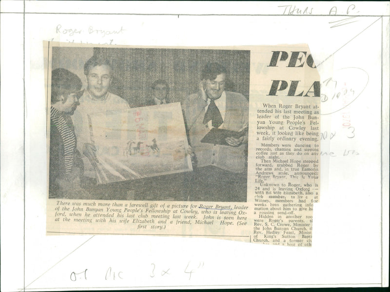 Roger Bryant with Wife, Elizabeth and Friend, Michael Hope - Vintage Photograph