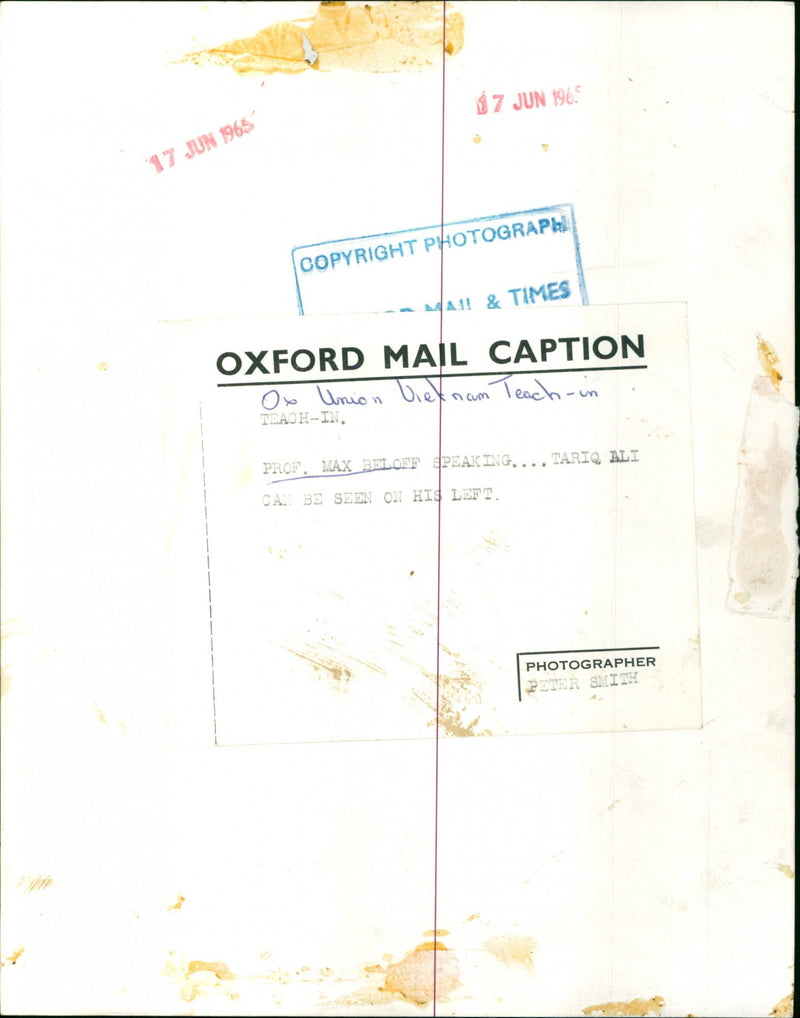 Prof. Max Beloff - Vintage Photograph