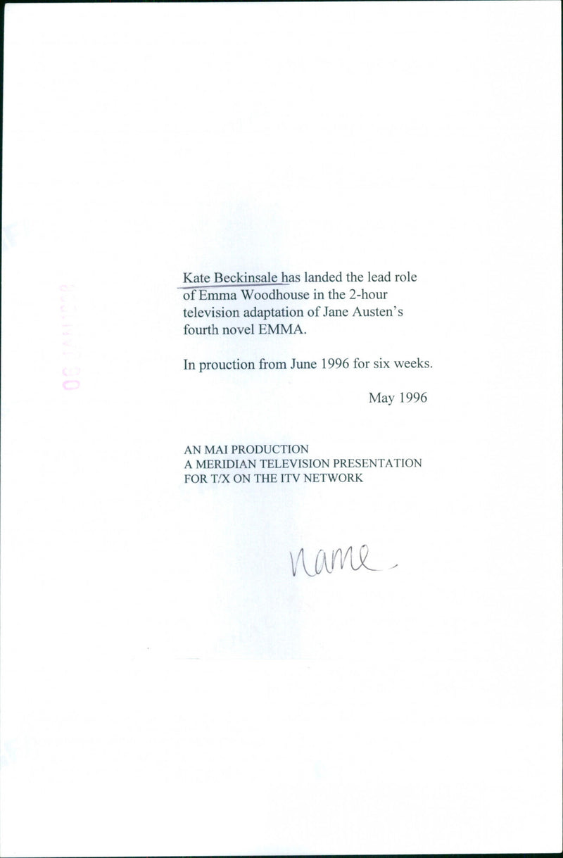 Kate Beckinsale - Vintage Photograph