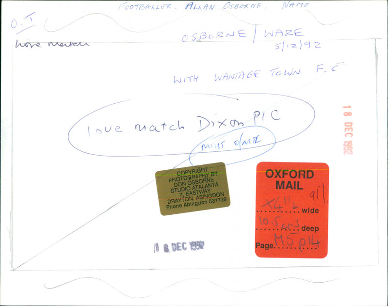 Alan Osbourne - Vintage Photograph