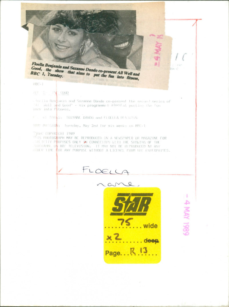 Floella Benjamin and Suzanne Dando - Vintage Photograph