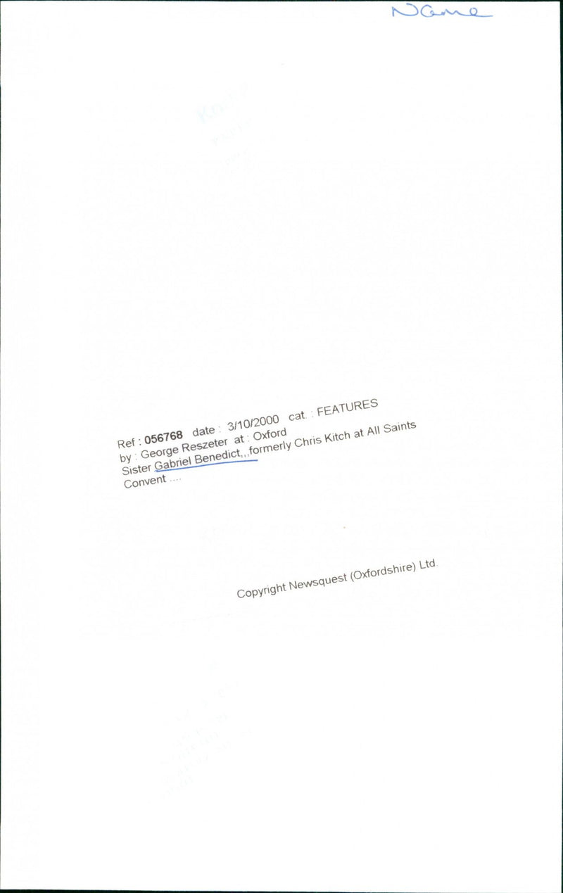 Sister Gabriel Benedict - Vintage Photograph