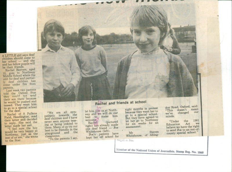 Rachel Beevers with school friends - Vintage Photograph