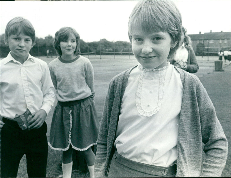 Rachel Beevers with school friends - Vintage Photograph