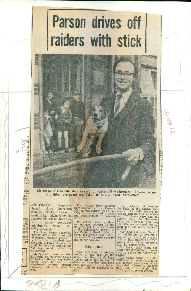 Rev. Roger Beckwith - Vintage Photograph