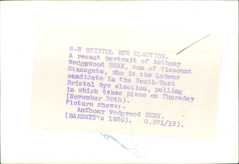 Anthony Wedgwood Benn - Vintage Photograph