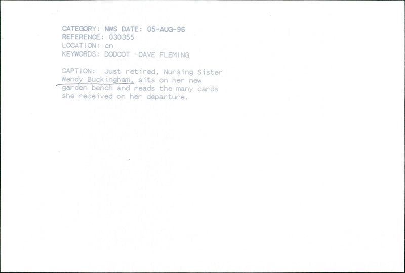 Wendy Buckingham - Vintage Photograph