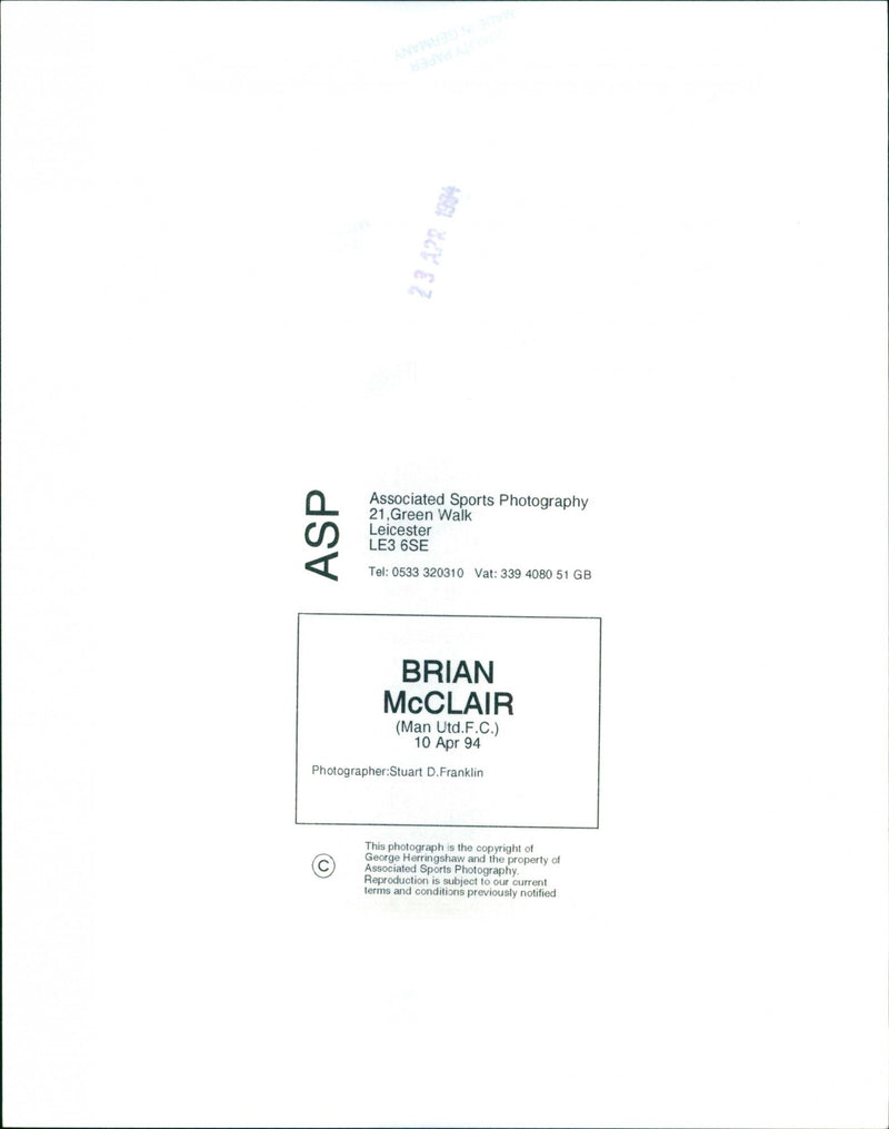 Brian McClair - Vintage Photograph