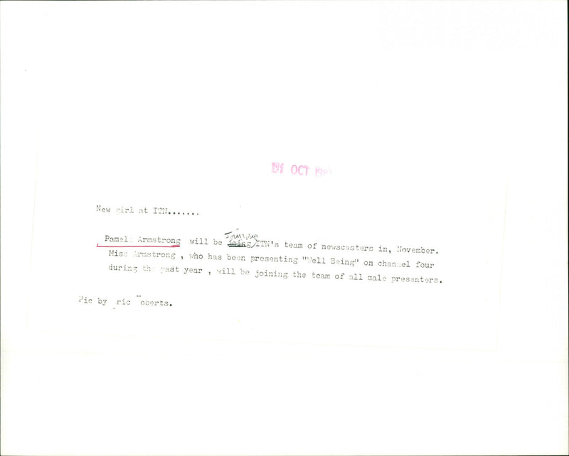 Pamela Armstrong - Vintage Photograph