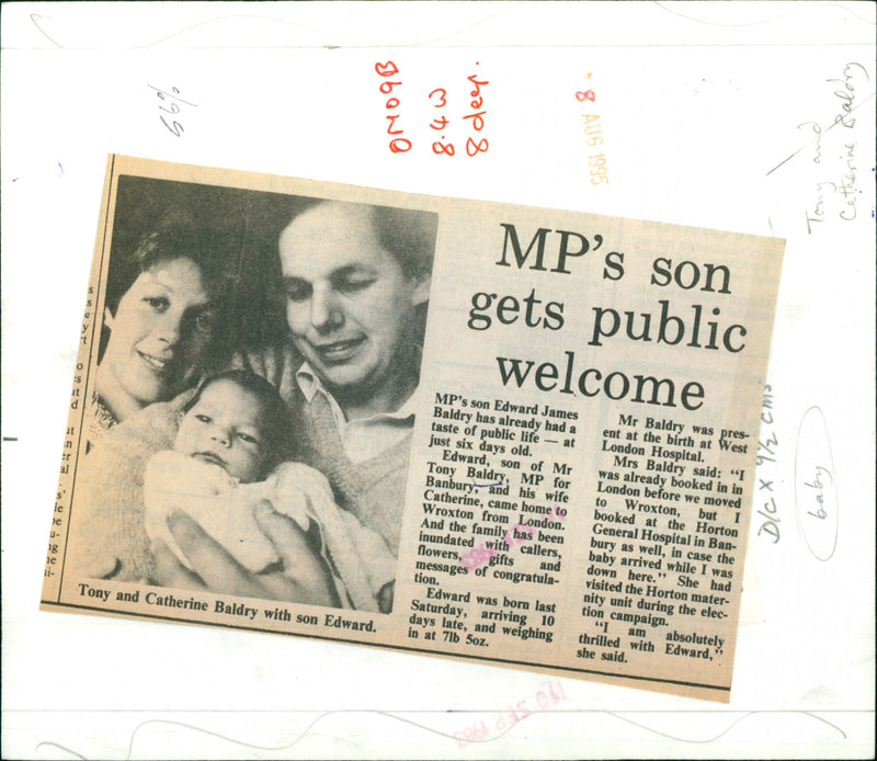 Tony Baldry MP - Vintage Photograph