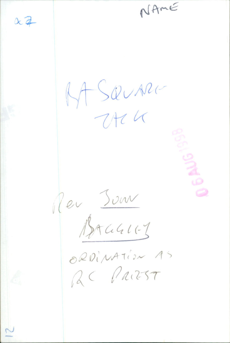 Rev. John Baggley - Vintage Photograph