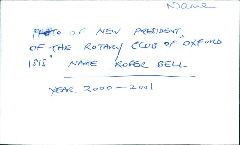 Roger Bell - Vintage Photograph